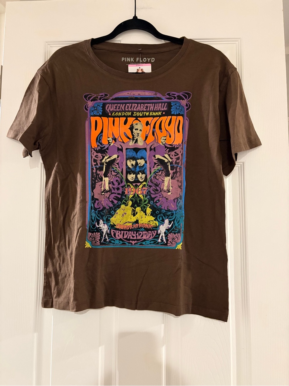 Pink Floyd Brown Tee with Vibrant Multicolor Psychedelic Print